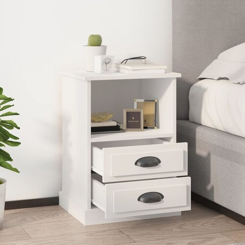 The Living Store Nočna omarica 2 kosa bela 43x36x60 cm - Nočna Omarica, (21432850) Cene