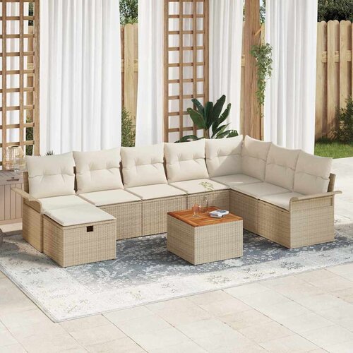  Sjedeća garnitura za vrt 9 kom. poliratan 297,5 x 187,5 x 85 cm Slike
