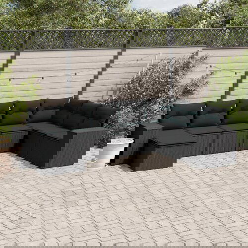 vidaXL 8-dijelni set vrtnih sofa od poliratana s jastucima crni Cijene