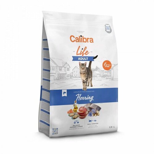 CALIBRA Cat Life Adult Haringa, suva hrana za mačke 1,5kg Slike