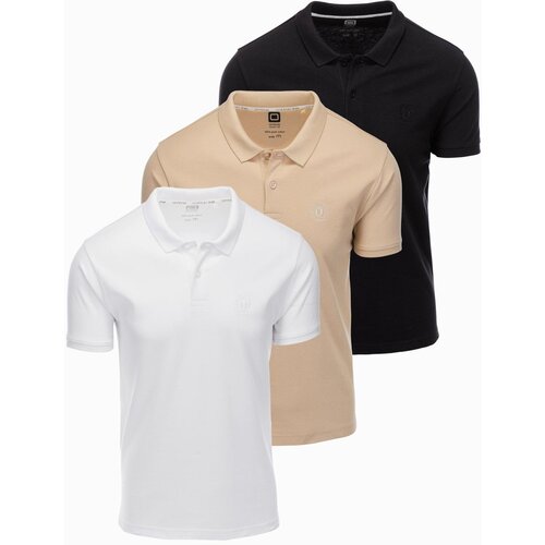 Ombre Set of men&amp;#039;s pique knit polo shirts 3-pack Slike
