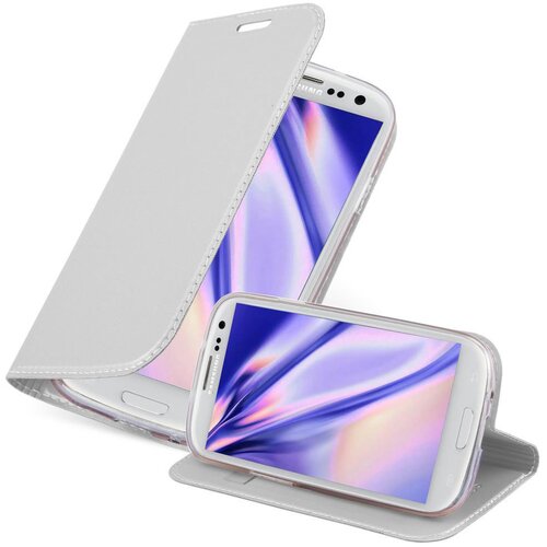 Cadorabo Samsung Galaxy S3/S3 NEO v klasično srebrno - Za&scaron;čitni ovitek z magnetnim zapiranjem, stoječo funkcijo in režo za kartice, (20562568) Cene