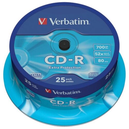 Verbatim CD-R 700 MB/80min 52x, spindle, 25/1, 43432 Cene