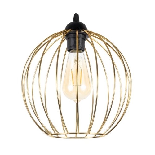  Luster na sajli MATT 2xE27/60W/230V pauk crna/zlatna Slike