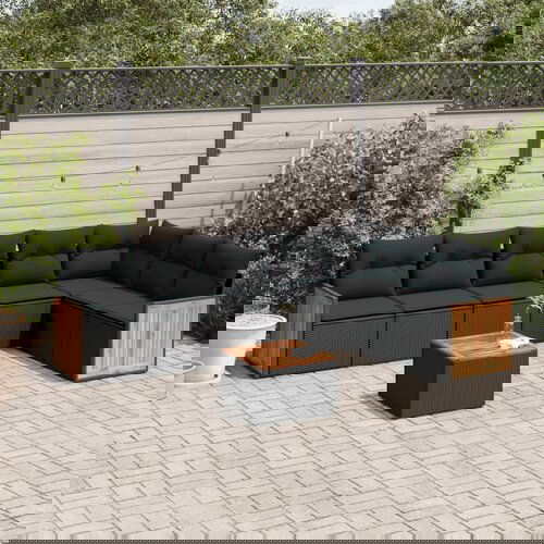 vidaXL 8-dijelni set vrtnih sofa od poliratana s jastucima crni Cijene