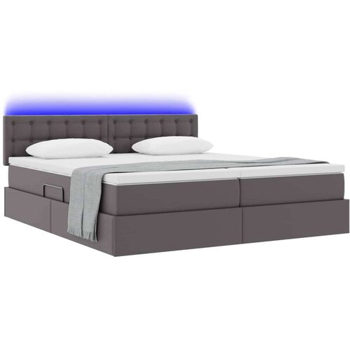  Krevet s prostorom za pohranu s LED-om Siva 180 x 200 cm - Siva 180 x 200 cm Slike