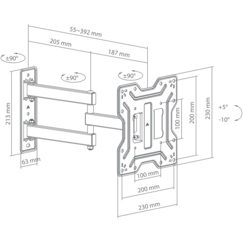 S Box LCD-423 zidni nosač za TV 23-43&amp;quot;, do 30 kg Slike