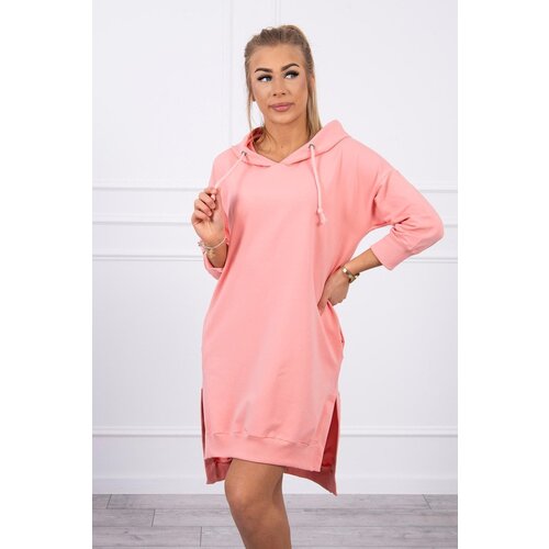 Kesi Dress with a hood and a longer back part apricot Slike