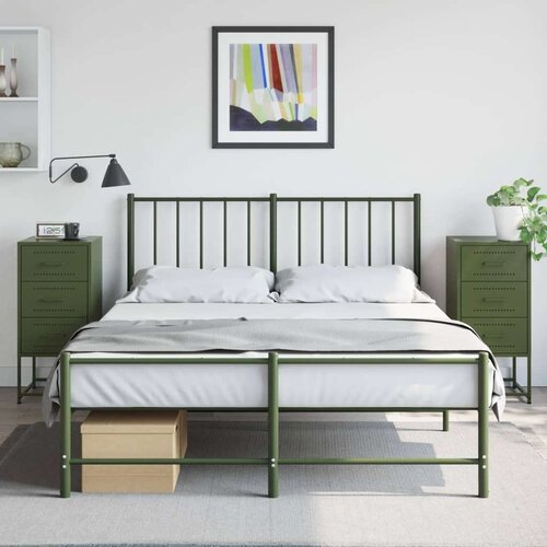 vidaXL Nočna omarica 2 kosa olivno zelena 36x39x78 cm jeklo Cene