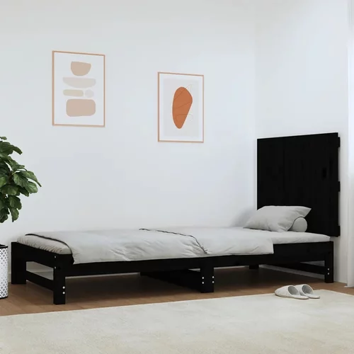  Uzglavlje za krevet Crno 82,5x3x60 cm od masivne borovine