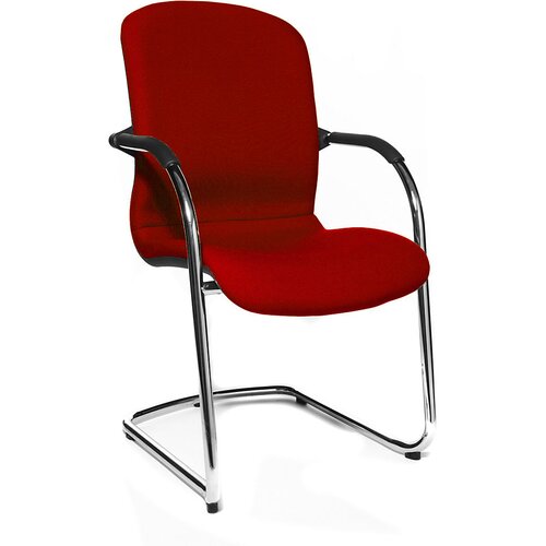 Top Star Oblikovalski stol za obiskovalce OPEN CHAIR, oblazinjen nihajni stol, DE 2 kosa, rdeč Cene