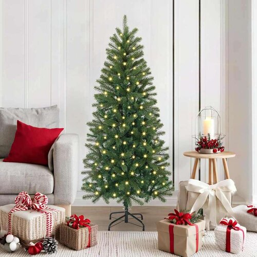 vidaXL Umestno božično drevo med 150 LED Zelena 150 cm PE in PVC Cene