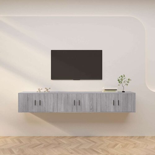  Zidni TV ormarići 3 kom boja sivog hrasta sonome 80x34,5x40 cm Cene