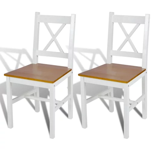  Blagovaonske stolice od borovine 2 kom bijele