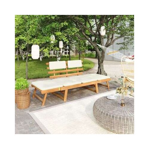  Klupa s jastucima 2-u-1 190 cm masivno bagremovo drvo Slike
