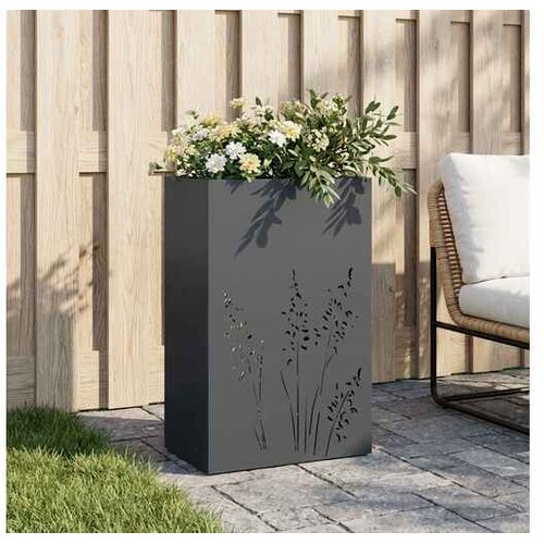 vidaXL Vrtna saksija Antracit 50 x 30 x 75 cm Čelična vrata - Antracit 50 x 30 x 75 cm 1 Cene