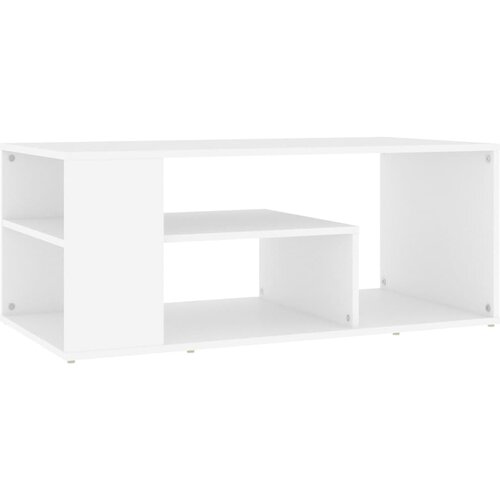 Maison Chic Klubska mizica - kavna mizica - Nizka mizica bela 100x50x40 cm iverna plošča, (21754542) Cene