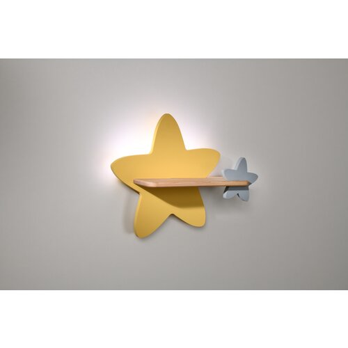Candellux star zidna lampa 5W led iq kids sa kablom, prekidačem i utikačem zlatna+siva Slike