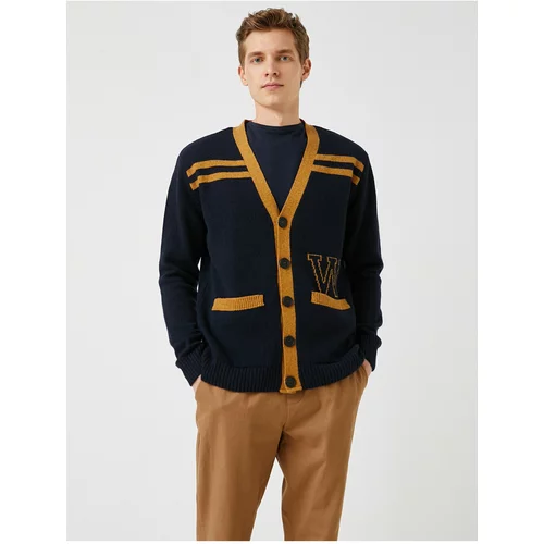 Koton Cardigan - Navy blue - Relaxed fit