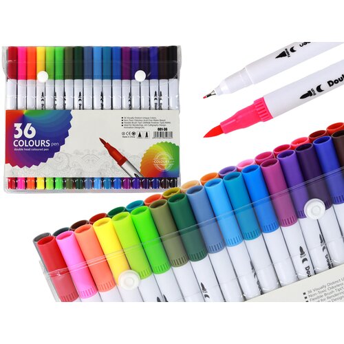  Set of 36 multi-colored double-sided markers in an organizer Cijene