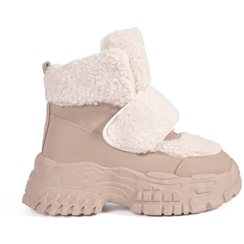 SEASTAR Beige snow boots on a platform with lamb fur Cene