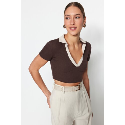 Trendyol Blouse - Brown - Slim fit Slike