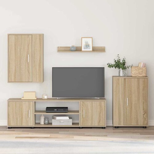 VidaXL Set TV ormarića od 4 dijela Zidne 4 pcs sonoma hrast Slike