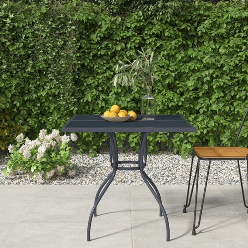 vidaXL Vrtna miza antracit 80x80x72,5 cm jeklena mreža Cene