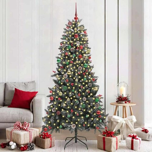 vidaXL Umestno božično drevo med 300 LED Zelena 114 x 114 x 210 cm Cene