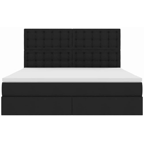  Krevet s od storage s madracem Crna 160 x 200 cm Lažna koža Slike