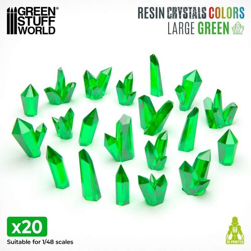 Green Stuff World Green Resin Crystals Large | Zeleni smolasti kristali veliki 15&ndash;20mm (20 kom) Cene