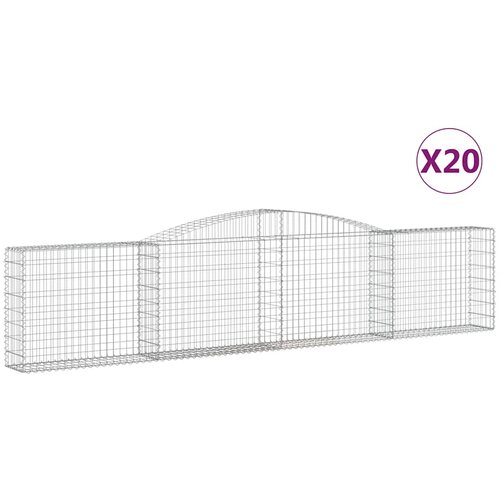  Lučne gabionske ko&amp;scaron;are 20 kom 400x30x80/100cm pocinčano željezo Slike