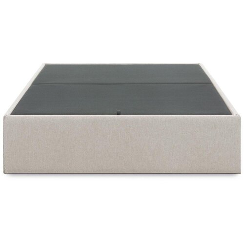 Kave Home Bež tapecirani bračni krevet s prostorom za odlaganje 140x190 cm Matters &amp;ndash; Slike