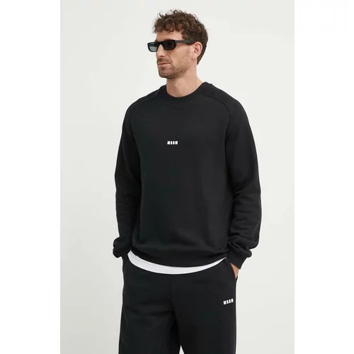 Msgm Bombažen pulover moški, črna barva, 2000MM503.200001