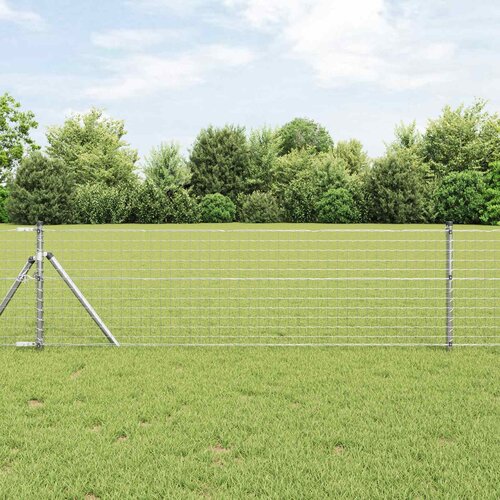  Stup za ogradu 2 pcs Srebrno 120 cm Čelik s pra&scaron;kastim premazom Cijene