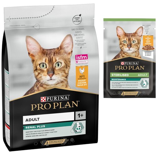 Pro Plan suha mačja hrana + 6 x 85 g mokre hrane gratis! - Adult Renal Plus bogata s pi&scaron;čancem (3 kg) + Pi&scaron;čanec (6 x 85 g) Cijene