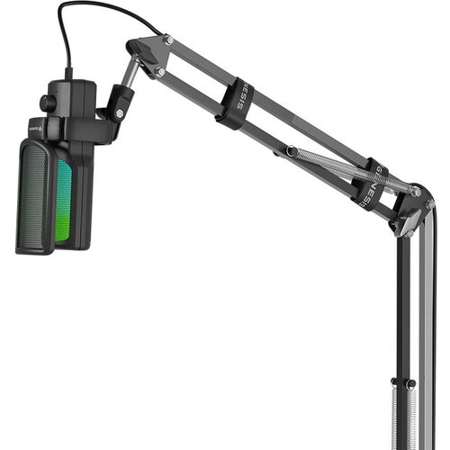 Genesis RADIUM 251 profesionalni mikrofon, namizni / studijski, 192kHz, POP filter, MUTE / GAIN, jack 3.5mm, USB-C, PC, RGB LED, črn, (5000117149) Slike