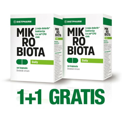 Dietpharm mikrobiota daily, 10 kapsula 1+1 gratis Slike