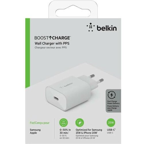 Belkin BOOST CHARGE 25W PD PPS Wall Charger Universal - White Slike