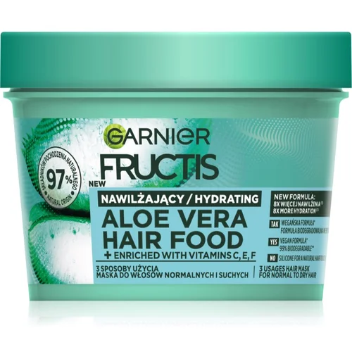 Garnier Fructis Aloe Vera Hair Food vlažilna maska za normalne do suhe lase 400 ml