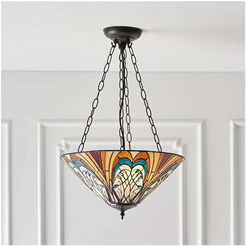 Endon 70750 - Luster na lancu Tiffany HECTOR 3xE27/60W/230V, prečnik 40 cm Cene