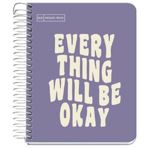 MiquelRius Kolegij blok A6 90g 100L spiralni crte Messages rigid cardboard purple MR4280 Cene