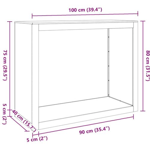 VidaXL Stalak za drva za ogrjev antracit 100x40x80 cm čelični Slike