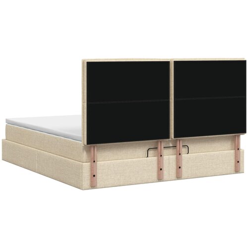 Podesivi krevet s madracem Krem 140 x 200 cm Tkanina Slike