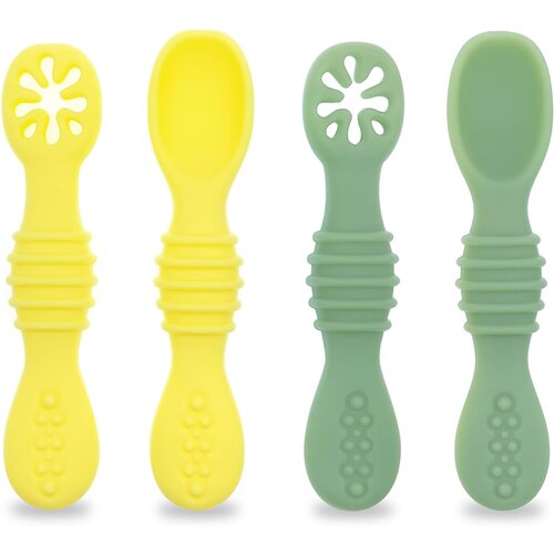 Dardanar Baby learning eating training spoon silicone sticky spoon children's sticky spoon soup spoon baby silicone spoon fork complementary food tableware, (21066504) Cene