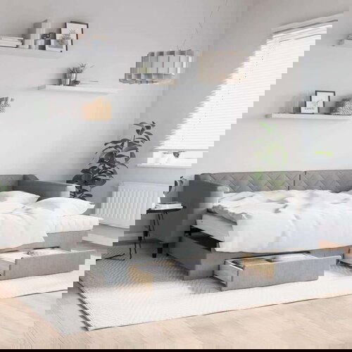  Dnevni krevet na razvlačenje svjetlosivi 100x200 cm od tkanine Cijene