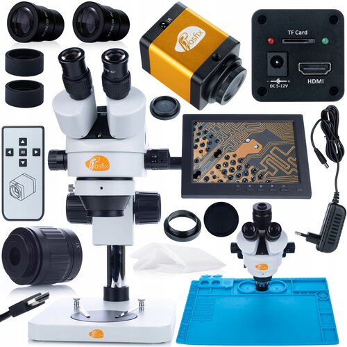 Rosfix Komplet Mikroskopov Mercury Pro – Trinokularna Glava, 12MP Kamera, Silikonska Podloga 480x320 Mm, 8-palčni Zasloni | HDMI, Nosilec C, 7x–45x Pove, (5000212271) Cene