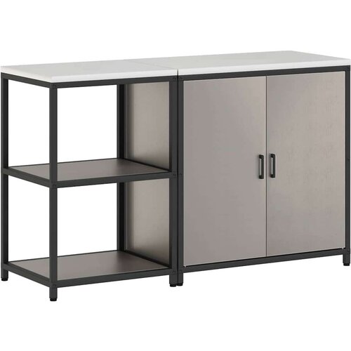 VidaXL kuhinjski set za pohranu s policom s pohranom s vratima podesiva 2 pcs rđa 150 x 50 x 92 cm Slike