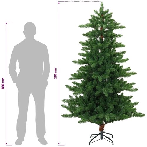  Umjetno božićno drvce 210 cm PVC i metal Zelena - 210 cm Slike