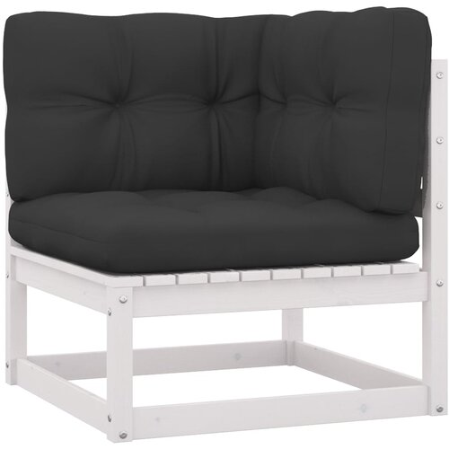 VidaXL Kutna vrtna sofa s antracit jastucima od masivne borovine Slike